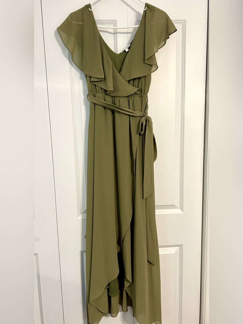 Baltic Born Katya Ruffle Maxi Dress | Dusty Olive - S
